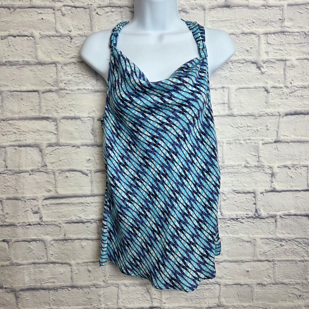 Banana Republic Blouse Womens Size 4P Halter Style Geometric Print Top